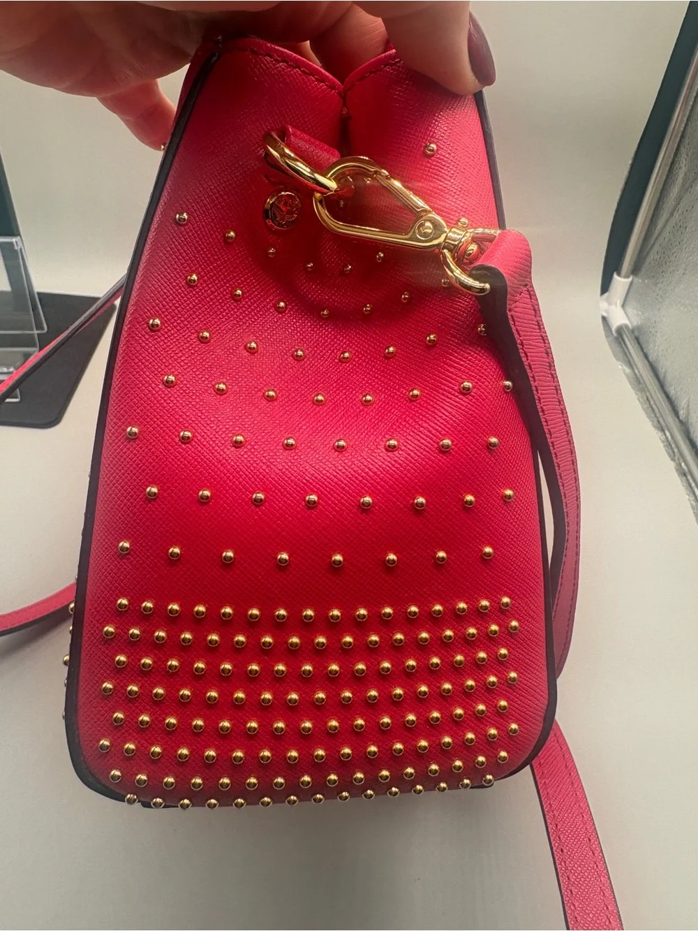MCM LIMITED EDITION Studded Hot Pink Women’s Satchel like new